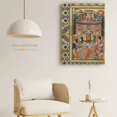 تابلو نقاشی مینیاتور ایرانی سنتی - ملکه صبا – تابلو نقاشی ایرانی - اسپو دکور