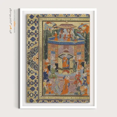 تابلو نقاشی مینیاتور ایرانی سنتی - ملکه صبا – تابلو نقاشی ایرانی - اسپو دکور