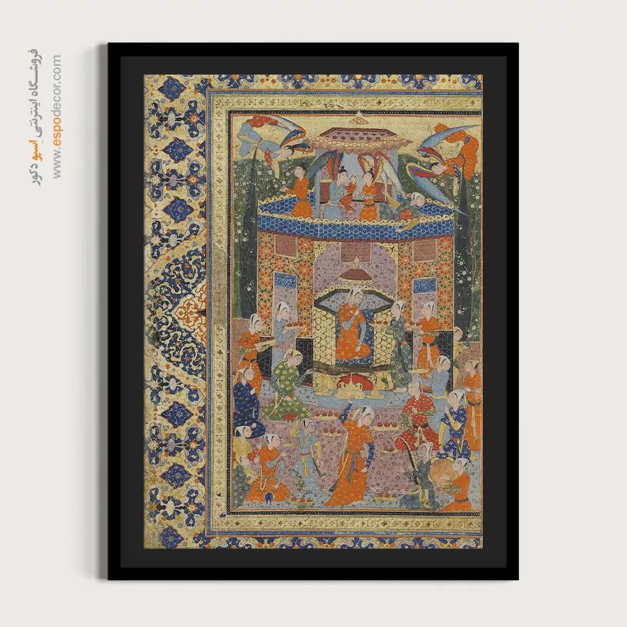 تابلو نقاشی مینیاتور ایرانی سنتی - ملکه صبا – تابلو نقاشی ایرانی - اسپو دکور