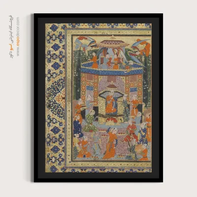 تابلو نقاشی مینیاتور ایرانی سنتی - ملکه صبا – تابلو نقاشی ایرانی - اسپو دکور