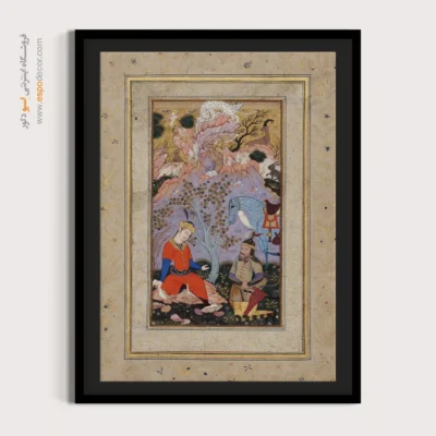 تابلو نقاشی مینیاتور ایرانی قدیمی - گیو، کیخسرو را باز می یابد – تابلو نقاشی ایرانی - اسپو دکور