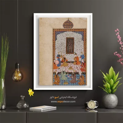 تابلو نقاشی های آثار باستانی ایران - بهرام گور در عمارت زرد – تابلو نقاشی ایرانی - اسپو دکور