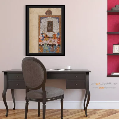 تابلو نقاشی های آثار باستانی ایران - بهرام گور در عمارت زرد – تابلو نقاشی ایرانی - اسپو دکور