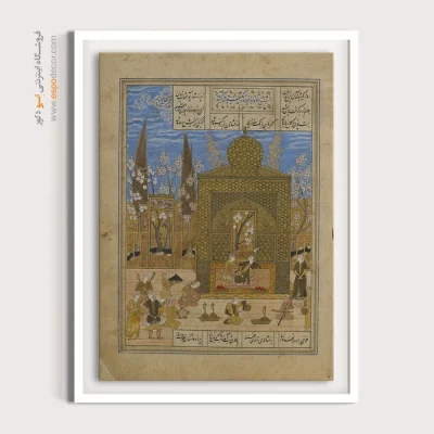 تابلو نقاشی های تاریخی ایران - بهرام گور در غرفه زرد یکشنبه – تابلو نقاشی ایرانی - اسپو دکور