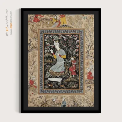 تابلو نگارگری ایرانی دست‌ساز - نگاره ای از یک جوان ایرانی – تابلو نقاشی ایرانی - اسپو دکور