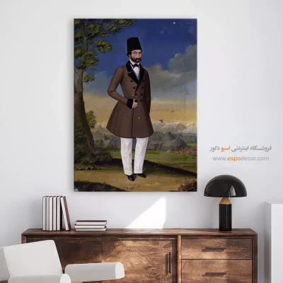 تابلو مینیاتور قجری - پرتره شاهزاده جلال الدین میرزا – تابلو نقاشی ایرانی - اسپو دکور