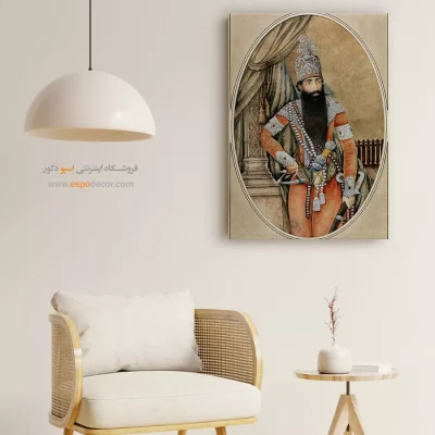 تابلو نگارگری رنگ‌های زنده - پرتره فتحعلی شاه قاجار – تابلو نقاشی ایرانی - اسپو دکور