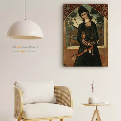 تابلو نگارگری کیفیت - پرتره یک جوان شاهزاده – تابلو نقاشی ایرانی - اسپو دکور