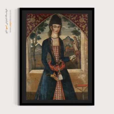 تابلو نگارگری قاجاری - پرتره یک شاهزاده جوان – تابلو نقاشی ایرانی - اسپو دکور