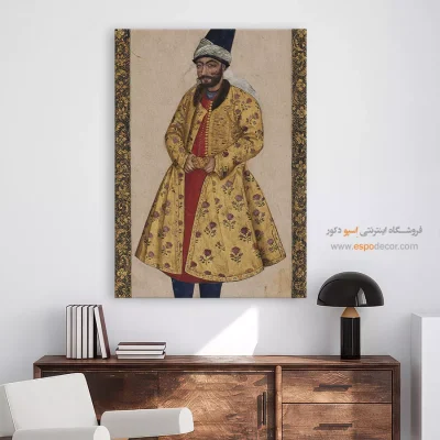 تابلو نگارگری خلاقانه - پرتره یک مرد – تابلو نقاشی ایرانی - اسپو دکور