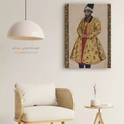تابلو نگارگری خلاقانه - پرتره یک مرد – تابلو نقاشی ایرانی - اسپو دکور