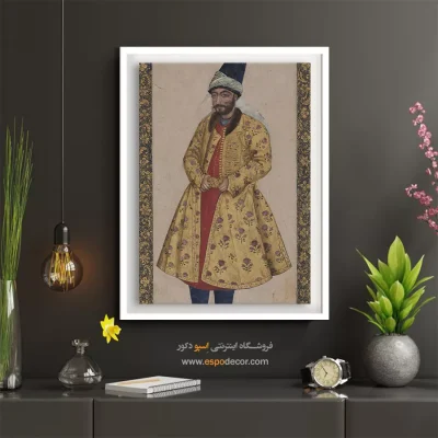تابلو نگارگری خلاقانه - پرتره یک مرد – تابلو نقاشی ایرانی - اسپو دکور