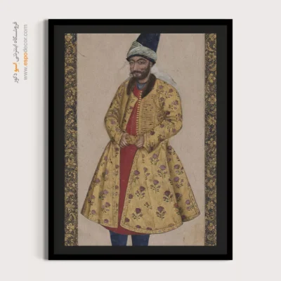 تابلو نگارگری خلاقانه - پرتره یک مرد – تابلو نقاشی ایرانی - اسپو دکور