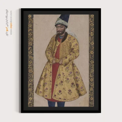 تابلو نگارگری خلاقانه - پرتره یک مرد – تابلو نقاشی ایرانی - اسپو دکور