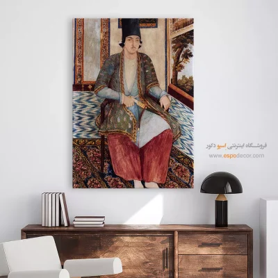 تابلو نگارگری دیواری - پرتره یک مقام جوان – تابلو نقاشی ایرانی - اسپو دکور