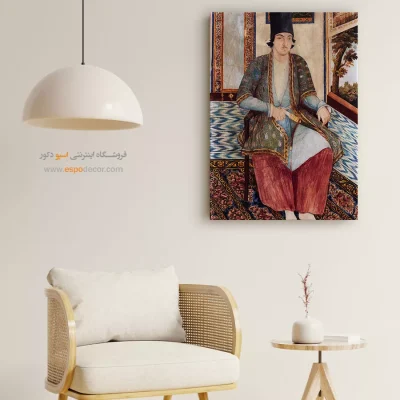 تابلو نگارگری دیواری - پرتره یک مقام جوان – تابلو نقاشی ایرانی - اسپو دکور