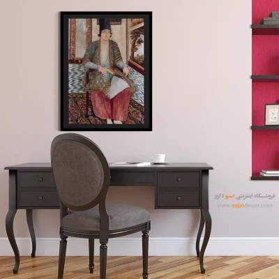 تابلو نگارگری دیواری - پرتره یک مقام جوان – تابلو نقاشی ایرانی - اسپو دکور