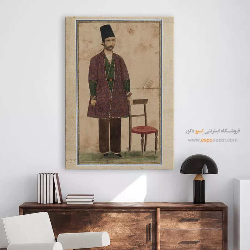 پرتره، عمل آقا بالا - تابلو نقاشی ایرانی - Image 3
