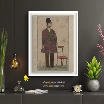 تابلو نگارگری سنتی - پرتره، عمل آقا بالا – تابلو نقاشی ایرانی - اسپو دکور