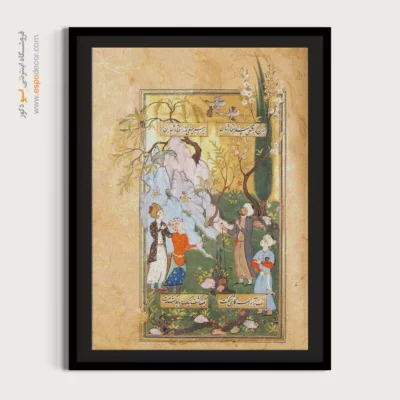 تابلو نگارگری صادراتی - پرواز لاک پشت – تابلو نقاشی ایرانی - اسپو دکور