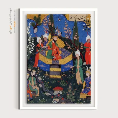 تابلو نگارگری طبیعت - پسران فریدون و دختران پادشاه یمن – تابلو نقاشی ایرانی - اسپو دکور