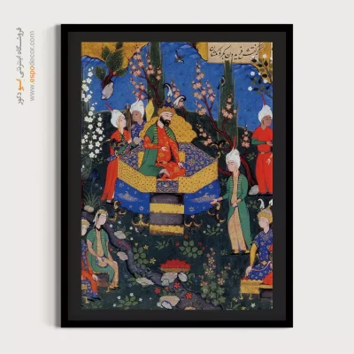 تابلو نگارگری طبیعت - پسران فریدون و دختران پادشاه یمن – تابلو نقاشی ایرانی - اسپو دکور