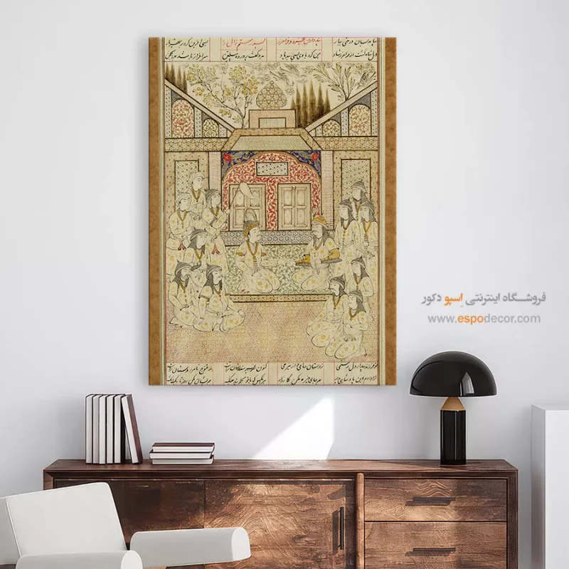 پند دادن کیخسرو،فرامرز پسرِ رستمِ زال را - تابلو نقاشی ایرانی - Image 3