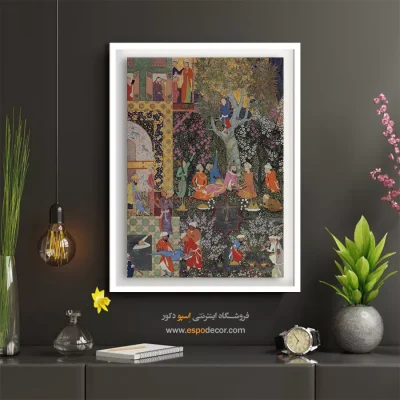 تابلو نگارگری تمهای معماری - پیاده روی در طبیعت – تابلو نقاشی ایرانی - اسپو دکور