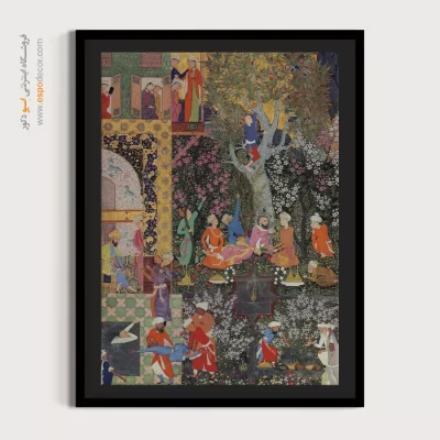 تابلو نگارگری تمهای معماری - پیاده روی در طبیعت – تابلو نقاشی ایرانی - اسپو دکور