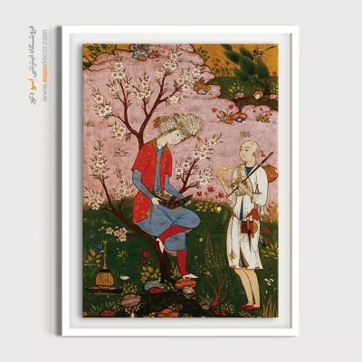 تابلوهای دکوراتیو - گفتگوی درویش و جوان – تابلو نقاشی ایرانی - اسپو دکور