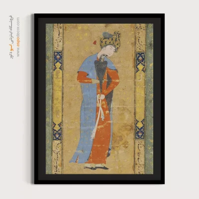 تابلوهای دکوراتیو مدرن و لوکس - جوان با شاهین – تابلو نقاشی ایرانی - اسپو دکور