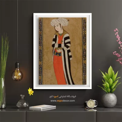 تابلوهای مدرن - جوان با کت راه راه – تابلو نقاشی ایرانی - اسپو دکور