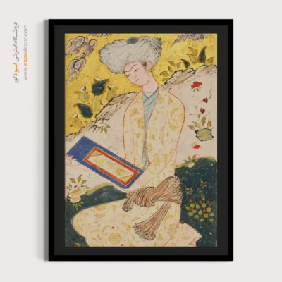 جدیدترین تابلو دیواری - جوان در منظره سنگی – تابلو نقاشی ایرانی - اسپو دکور