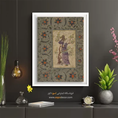 چاپ تابلو نقاشی - جوانی که عمامه اش را در دست دارد – تابلو نقاشی ایرانی - اسپو دکور