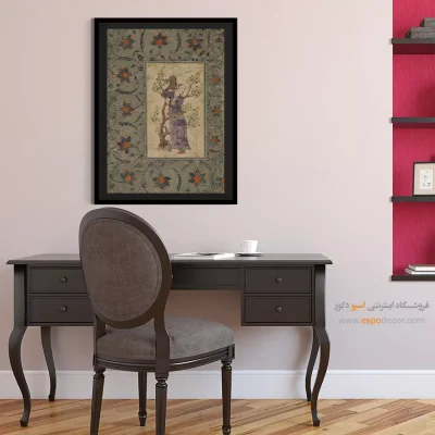 چاپ تابلو نقاشی - جوانی که عمامه اش را در دست دارد – تابلو نقاشی ایرانی - اسپو دکور