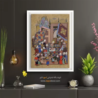 خرید اینترنتی تابلو مینیاتور - جشن عروسی یوسف و زلیخا – تابلو نقاشی ایرانی - اسپو دکور