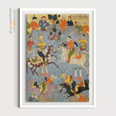 خرید آنلاین تابلو نگارگری - چوگان – تابلو نقاشی ایرانی - اسپو دکور