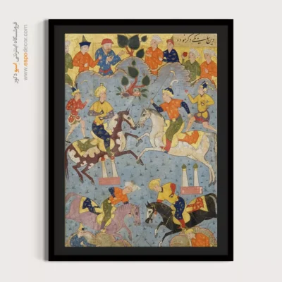 خرید آنلاین تابلو نگارگری - چوگان – تابلو نقاشی ایرانی - اسپو دکور