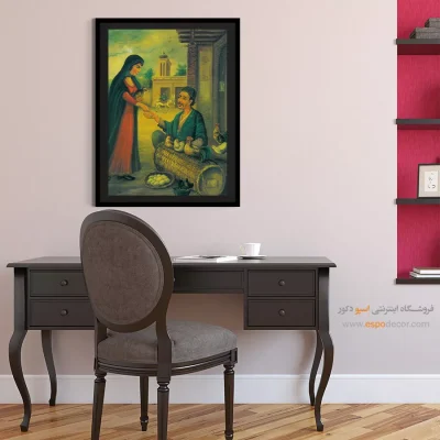 خرید تابلو نقاشی سنتی قدیمی - مرد مرغ فروش – تابلو نقاشی ایرانی - اسپو دکور