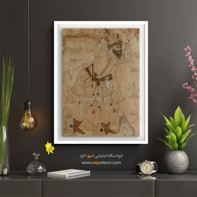 خرید تابلو برای دفتر کار - سگ لوند – تابلو نقاشی ایرانی - اسپو دکور