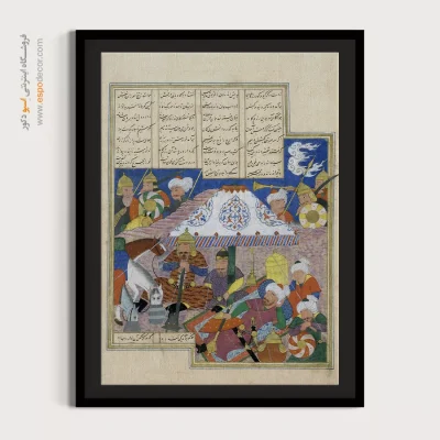 خرید تابلو ایرانی - حمله شبانه افراسیاب – تابلو نقاشی ایرانی - اسپو دکور