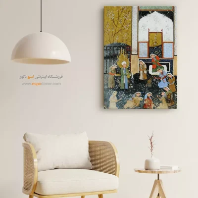 خرید تابلو هنری - زنان،هنگام ورود یوسف انگشتان خود را بریدند – تابلو نقاشی ایرانی - اسپو دکور