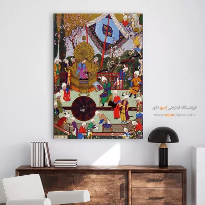 خرید تابلو دکوراتیو ایرانی - شیرین تصویر خسرو را به شاپور نشان می‌دهد – تابلو نقاشی ایرانی - اسپو دکور