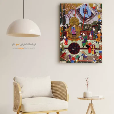 خرید تابلو دکوراتیو ایرانی - شیرین تصویر خسرو را به شاپور نشان می‌دهد – تابلو نقاشی ایرانی - اسپو دکور