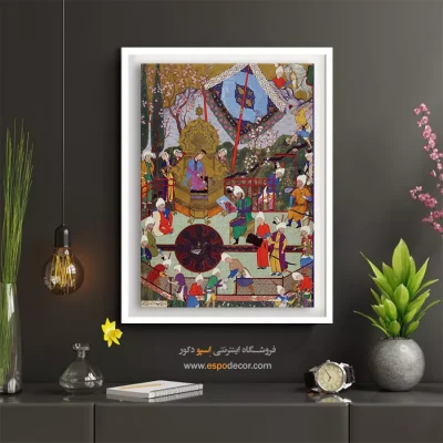 خرید تابلو دکوراتیو ایرانی - شیرین تصویر خسرو را به شاپور نشان می‌دهد – تابلو نقاشی ایرانی - اسپو دکور