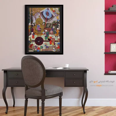 خرید تابلو دکوراتیو ایرانی - شیرین تصویر خسرو را به شاپور نشان می‌دهد – تابلو نقاشی ایرانی - اسپو دکور