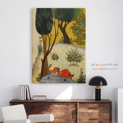 خرید تابلو رنگی - منظومه گل و نوروز – تابلو نقاشی ایرانی - اسپو دکور