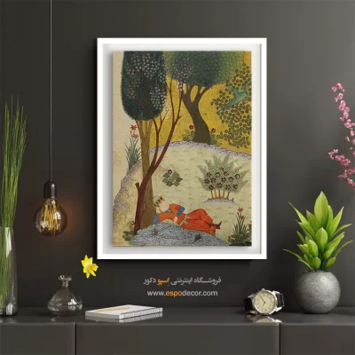 خرید تابلو رنگی - منظومه گل و نوروز – تابلو نقاشی ایرانی - اسپو دکور