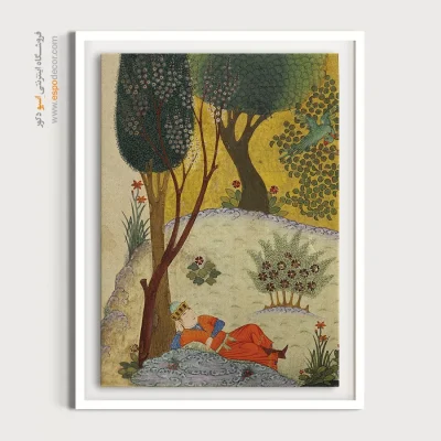 خرید تابلو رنگی - منظومه گل و نوروز – تابلو نقاشی ایرانی - اسپو دکور