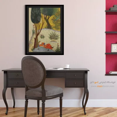 خرید تابلو رنگی - منظومه گل و نوروز – تابلو نقاشی ایرانی - اسپو دکور